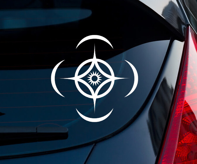Cosmere Symbol Indoor Outdoor Matte White Vinyl Decal 5.6"x5.6"