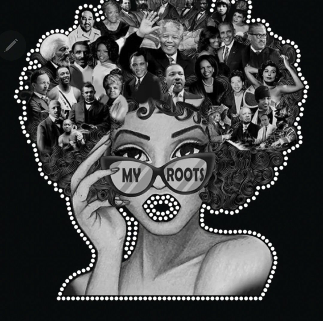 My Roots B/W With Printed Vinyl Afro Sexy Iron On Transfer
