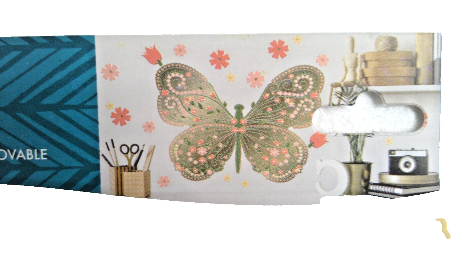 Main Street Jumbo Floral Butterfly Wall Decals 25 Pc Peel Stick NEW