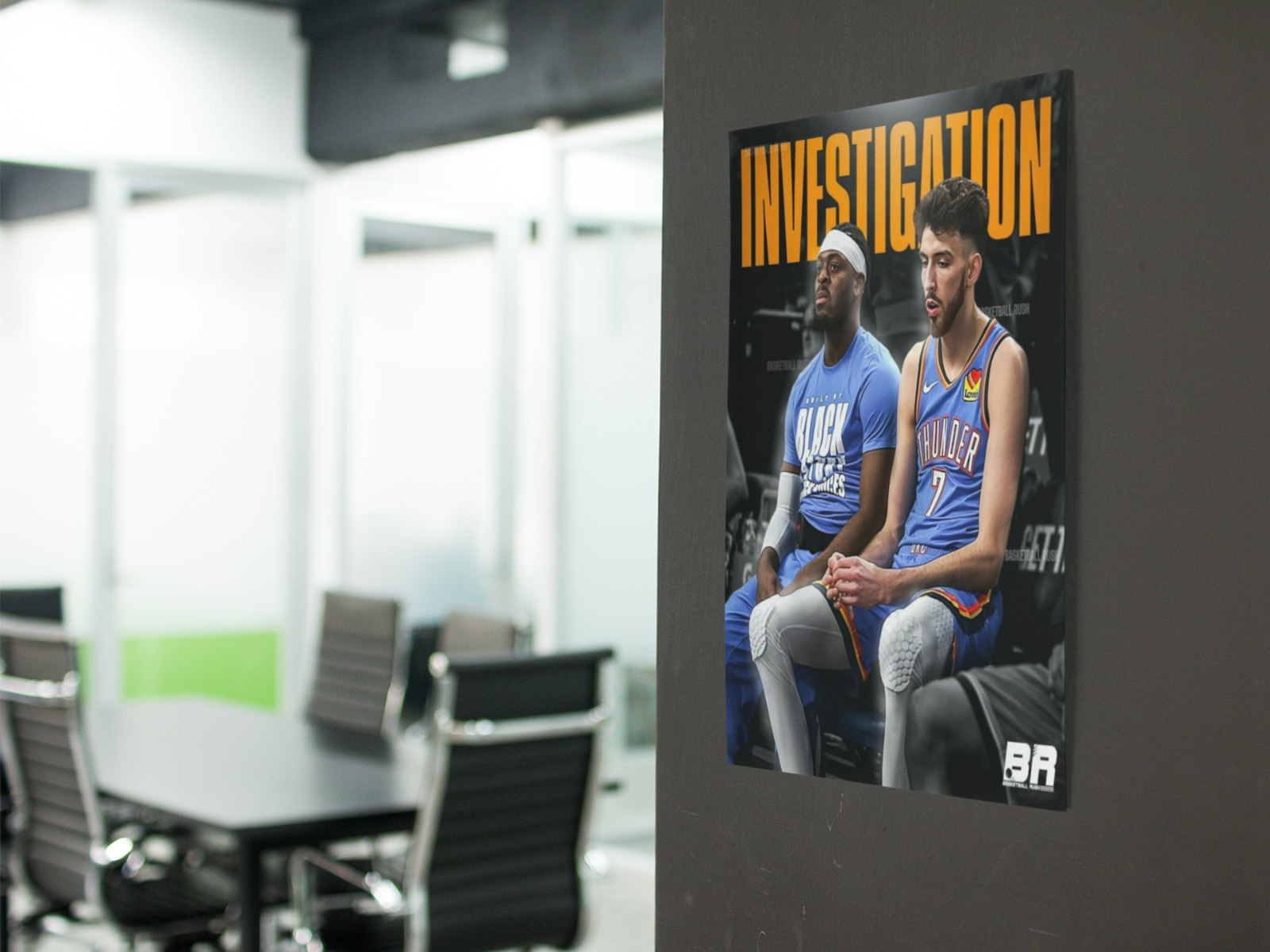 OKC Basketball Duo Wall Vinyl Decal Poster Print Removable Adhesive Graphic