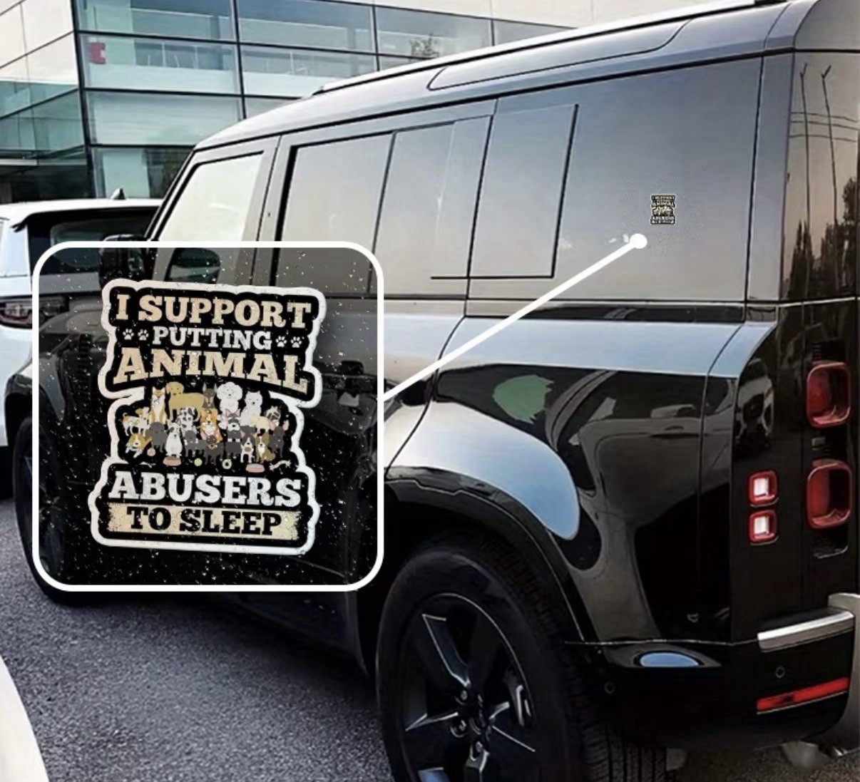2 Pack – 3” Decal “I Support Putting Animal Abusers To Sleep”. Support Rescue