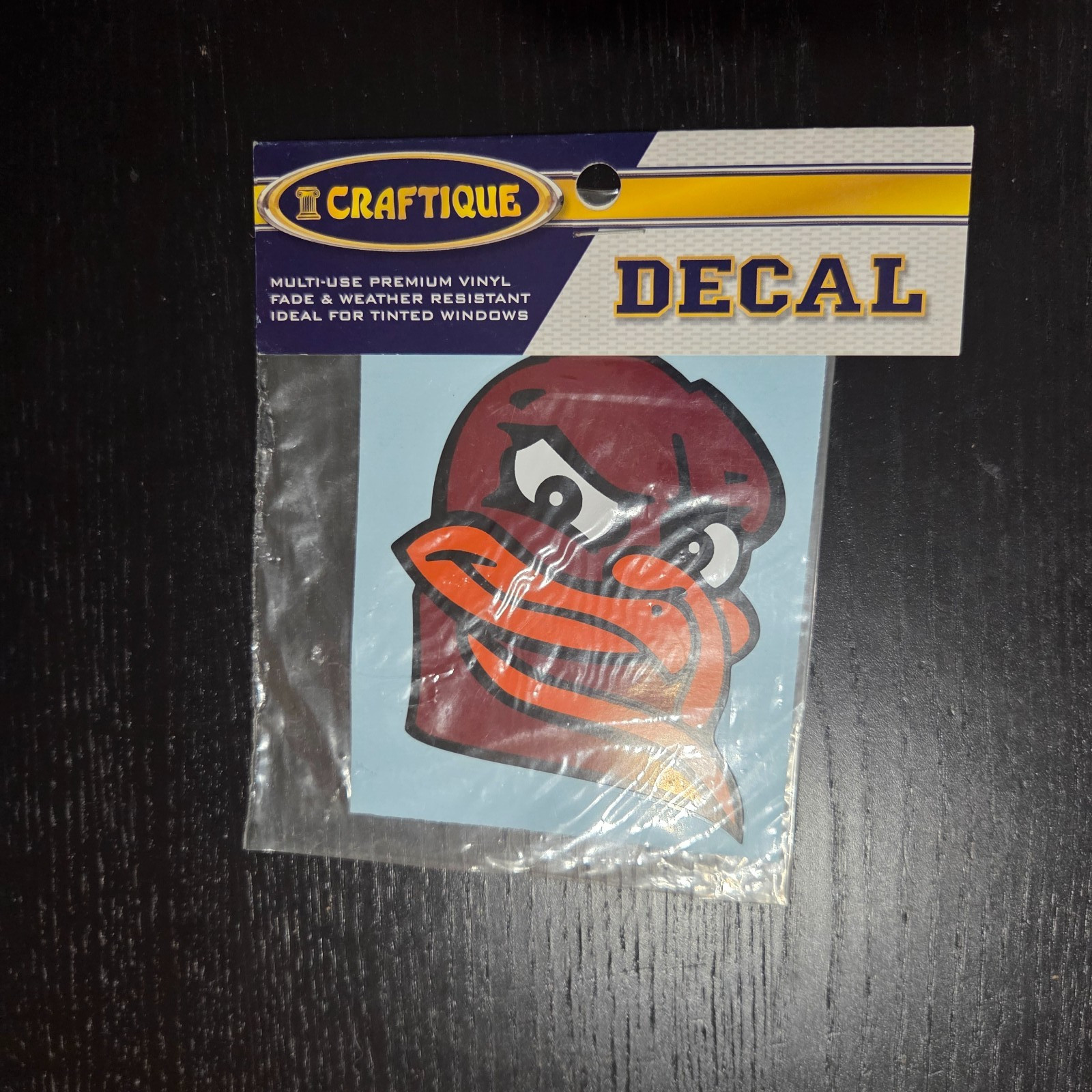Craftique Virginia Tech Hokie Head Vinyl Decal Sticker 3.5" Tall Fade Resistant