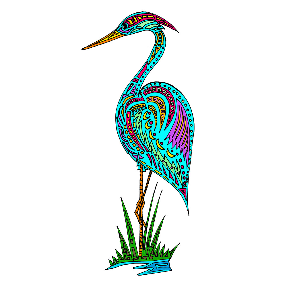 Mosaic Abstract Art Stork Vinyl Decal Sticker Truck Boat Car Tumbler Cooler Cup