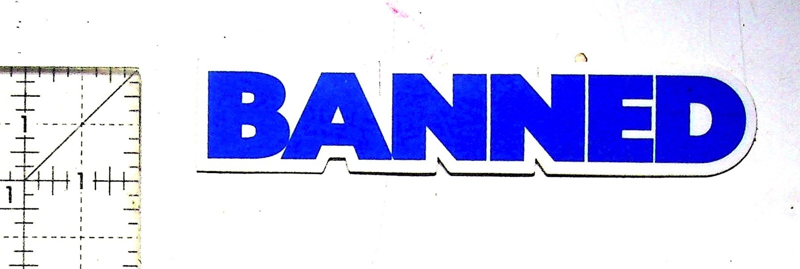 Banned Sticker Vinyl Decal Blue Die-Cut Waterproof Removable Car Window Wall Art