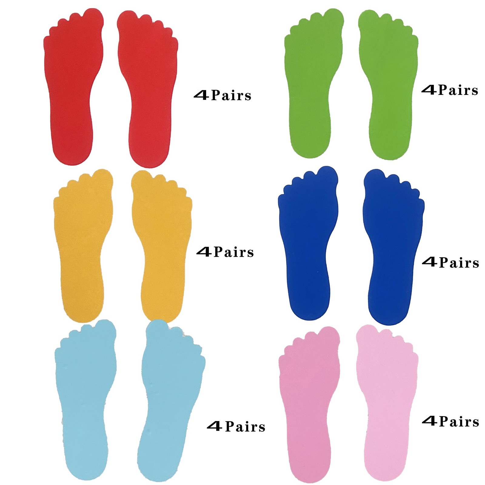 6 Color 24 Pairs 48 Prints Shoe Stickers, Footprint Stickers Decals Wall, Flo…