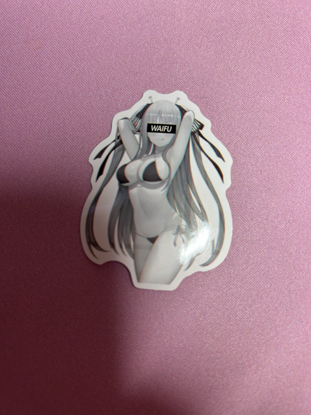 black and white waifu lewd stickers #2