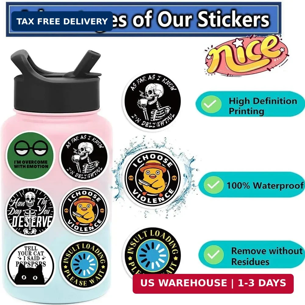 100 PCS Funny Stickers for Adults Snarky Meme Prank Meme Dirty Hilarious Sticker