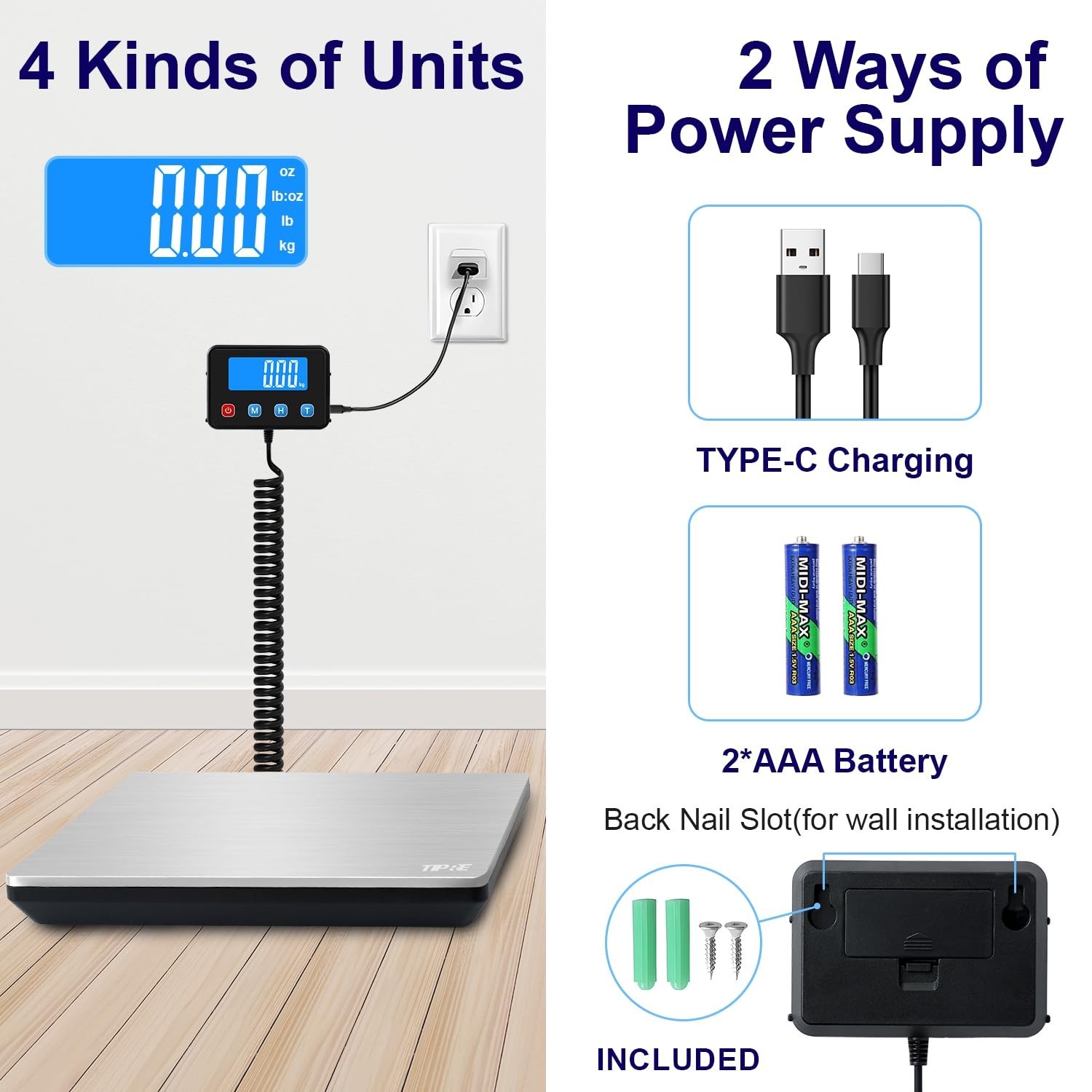 Digital Shipping Postal Scale 0.5 oz High Accuracy! 440lb Commercial Weight Scal