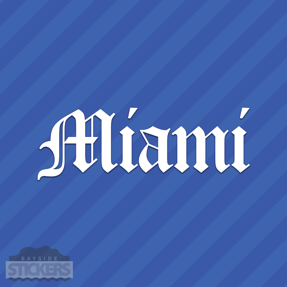 Miami Old English Vinyl Decal Sticker Florida