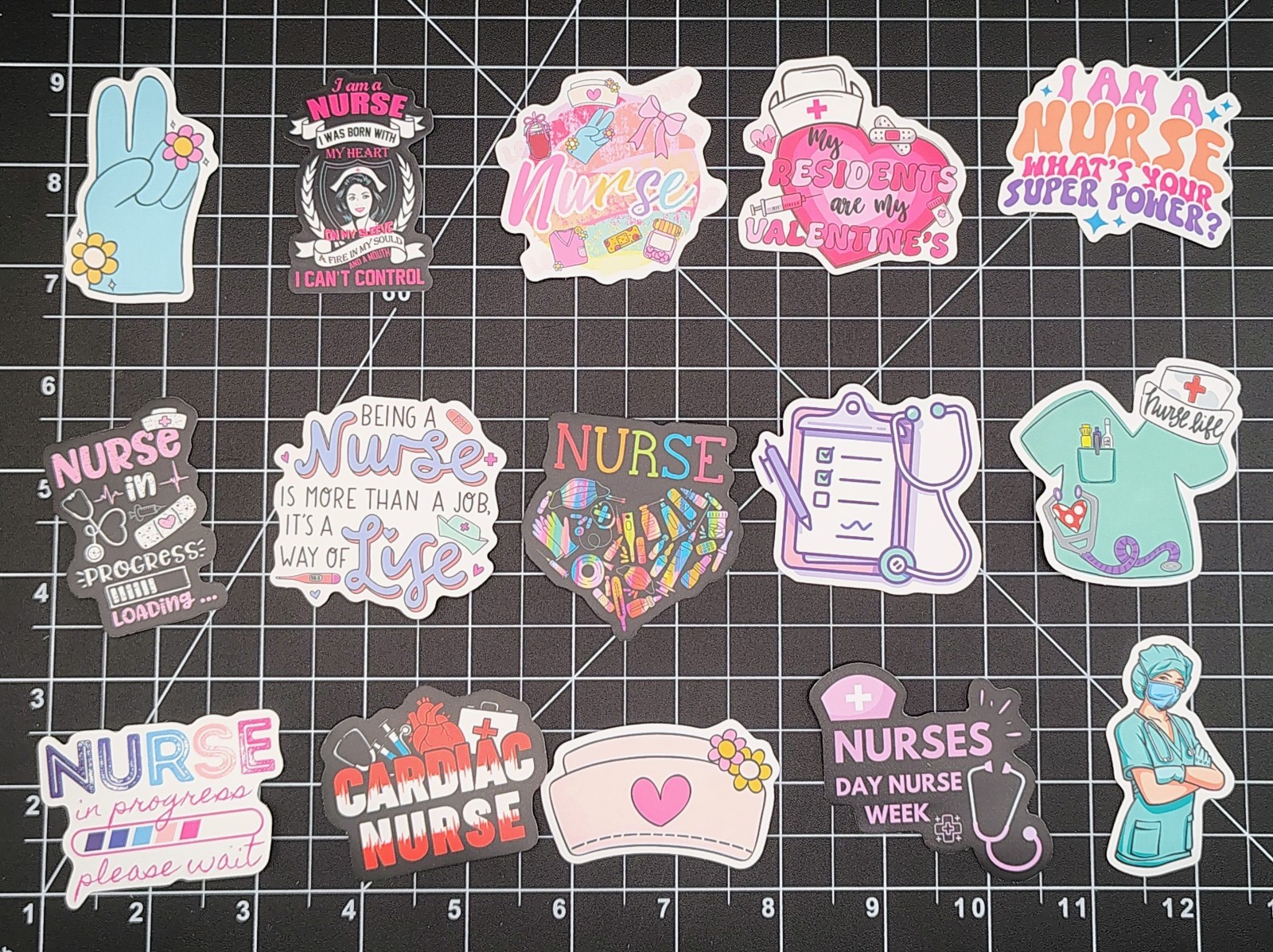 50 Pcs Nurse Stickers Medical RN Nursing Student Decal Water Bottle Laptop Lot
