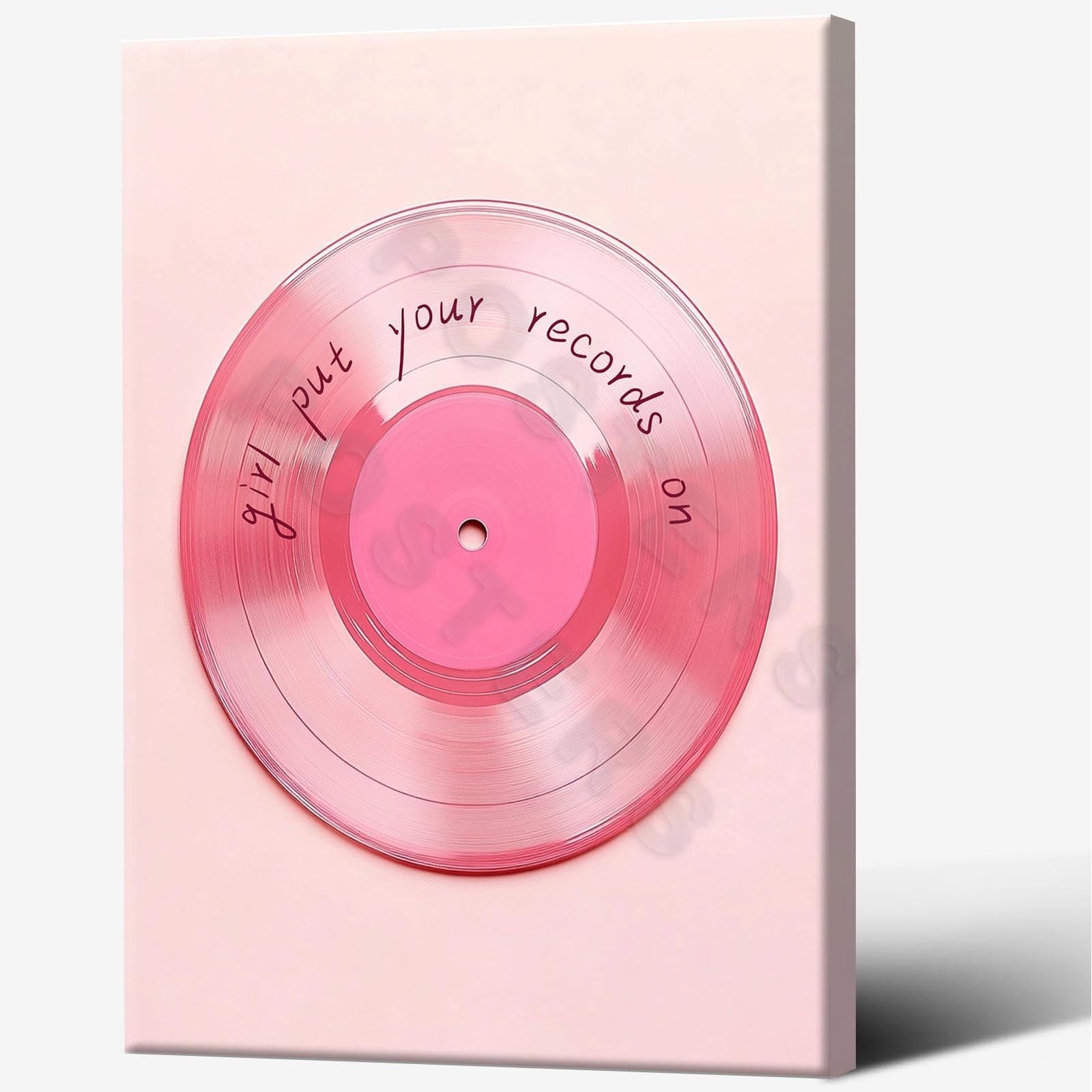 Vintage Light Pink Vinyl Record Wall Art Poster Retro Maximalist Eclectic Can…
