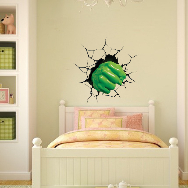 Hulk Smash Wall Decal Hulk Punch Wall Vinyl Sticker Marvel Wall Sticker, s39