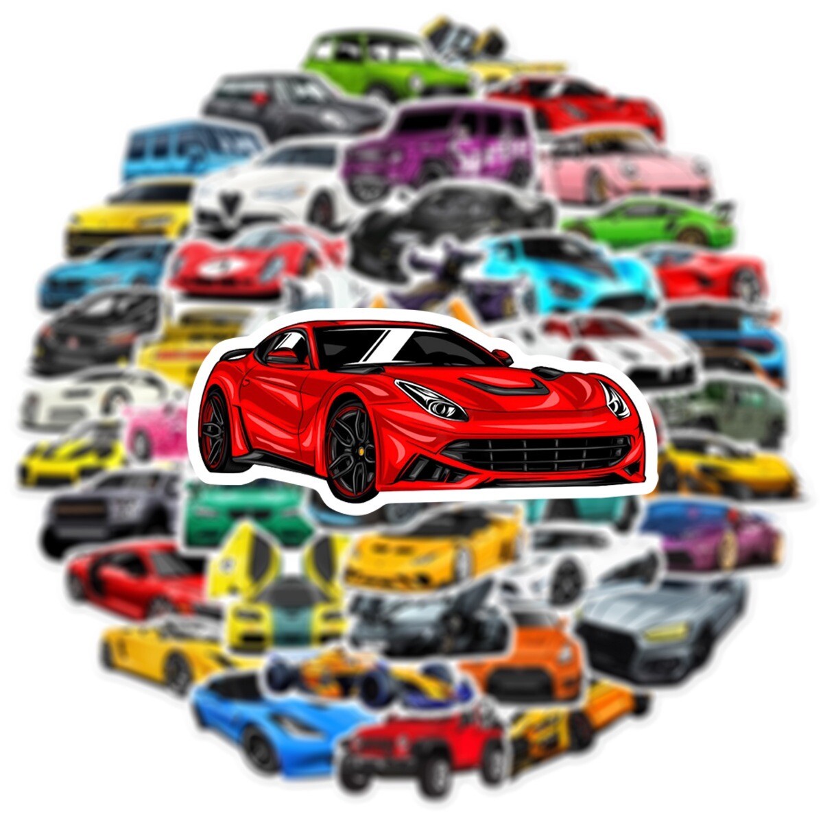 50 PCS Cool Racing Car Stickers Automotive Laptop Hydro Yeti Decal Free Shipping