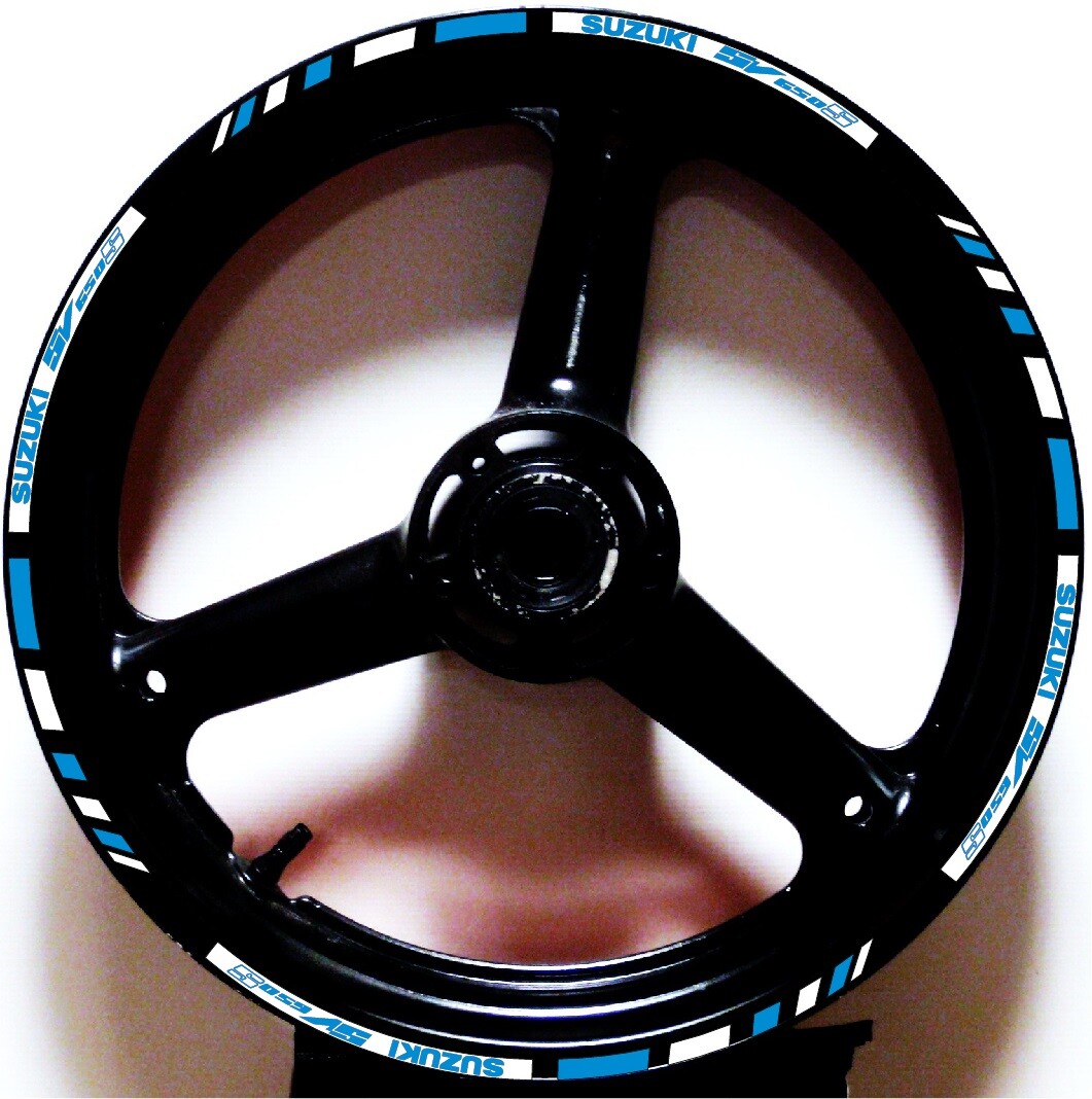 PRINTED CUSTOM GP STYLE 2 TONE RIM STRIPE WHEEL DECAL TAPE STICKER SUZUKI SV650S