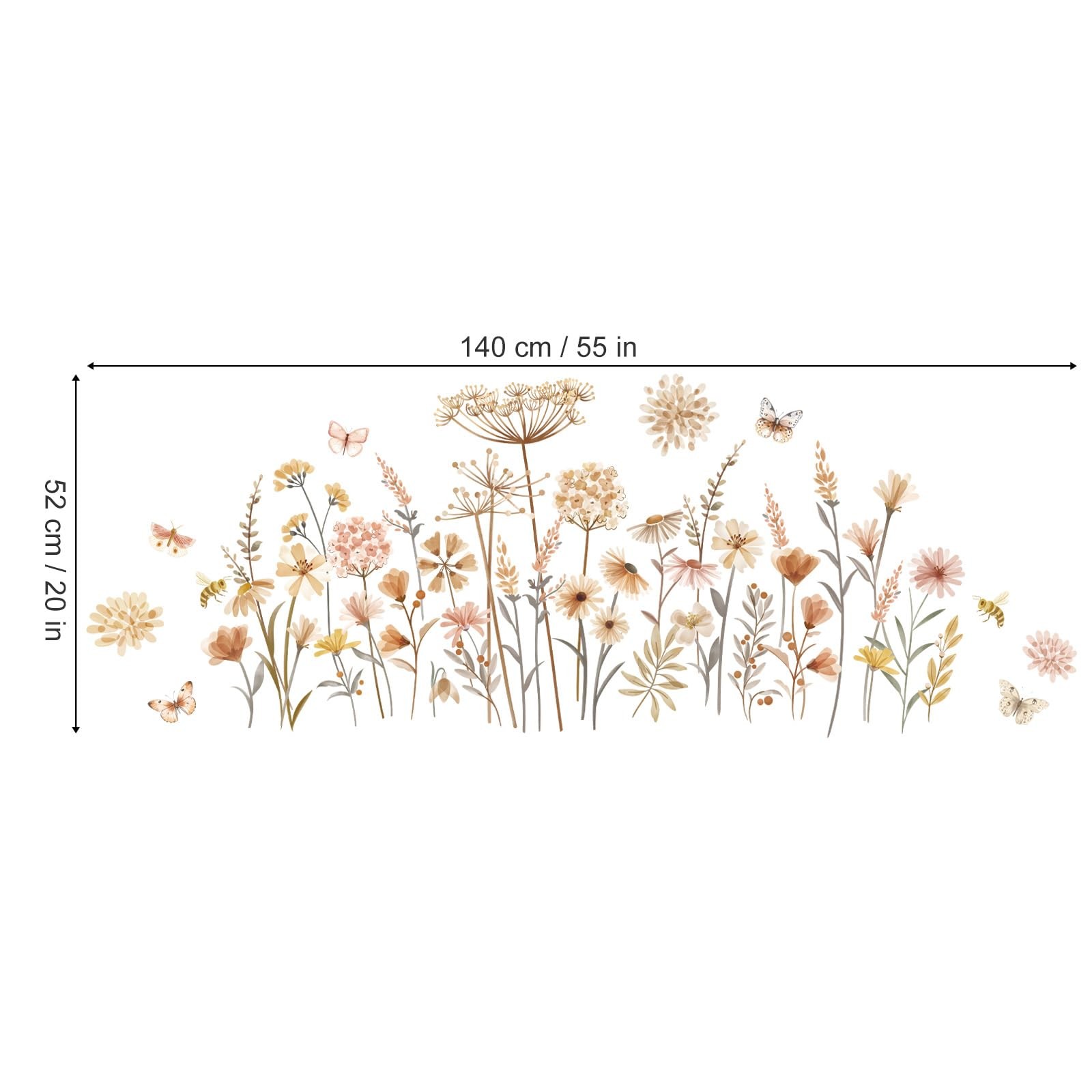 Boho Flower Wall Wildflower Floral Dandelion Grass Wall Stickers Baby Nursery G