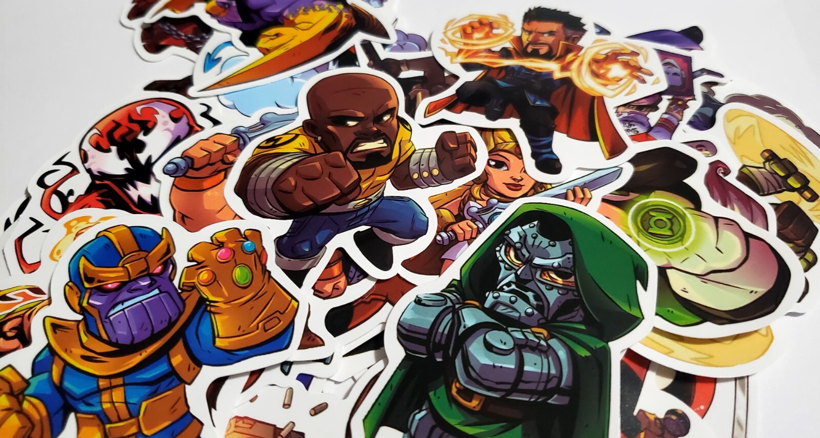 50pc Mixed Super Hero Stickers for Skateboard/Luggage/Laptop flask Glossy