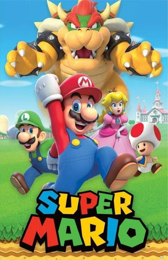 SUPER MARIO Wall Vinyl Decal Poster Graphic Print Removable Adhesive Backing