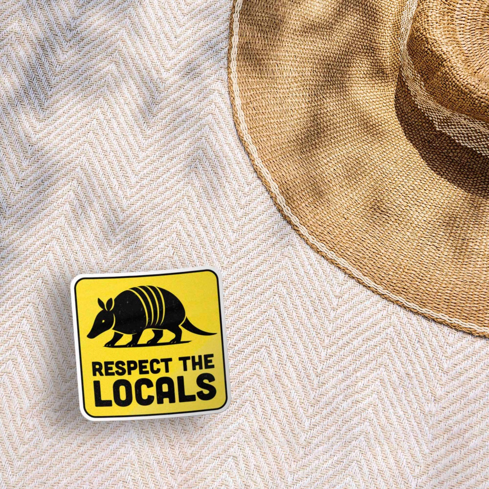 Respect the Locals Armadillo Sticker – Southern Decal for Water Bottle & Laptop