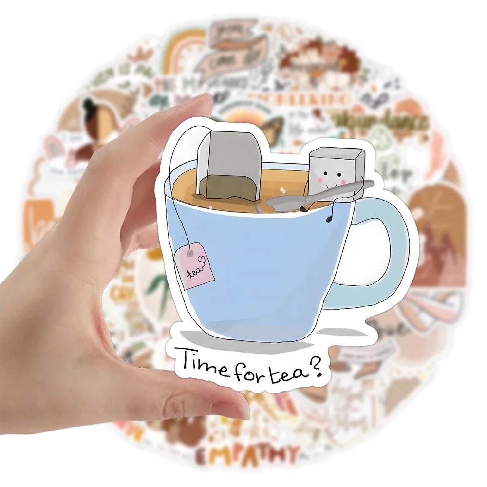 10 Random Tea Time Stickers Food Drink Decals Laptop Hydro Yeti Free Shipping!