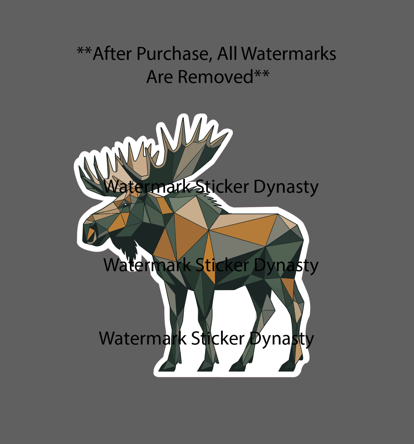 Moose Geometric Sticker Waterproof Decal Art Animal Outdoor Wildlife Gift NEW