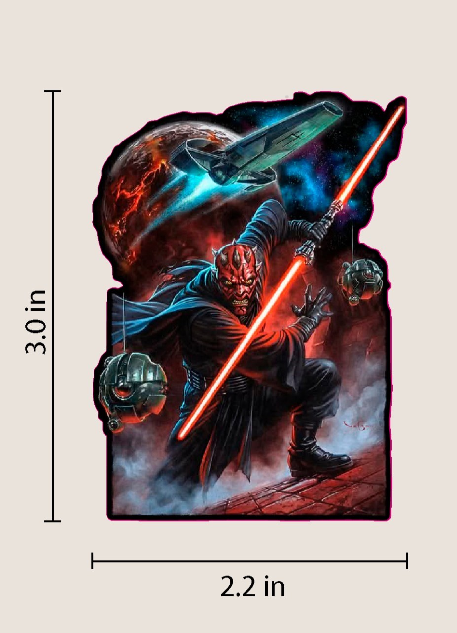 STARWARS DARTH MAUL X VINYL HIGH GLOSS DIECUT STICKER X 3X2 INCHES STICKER X