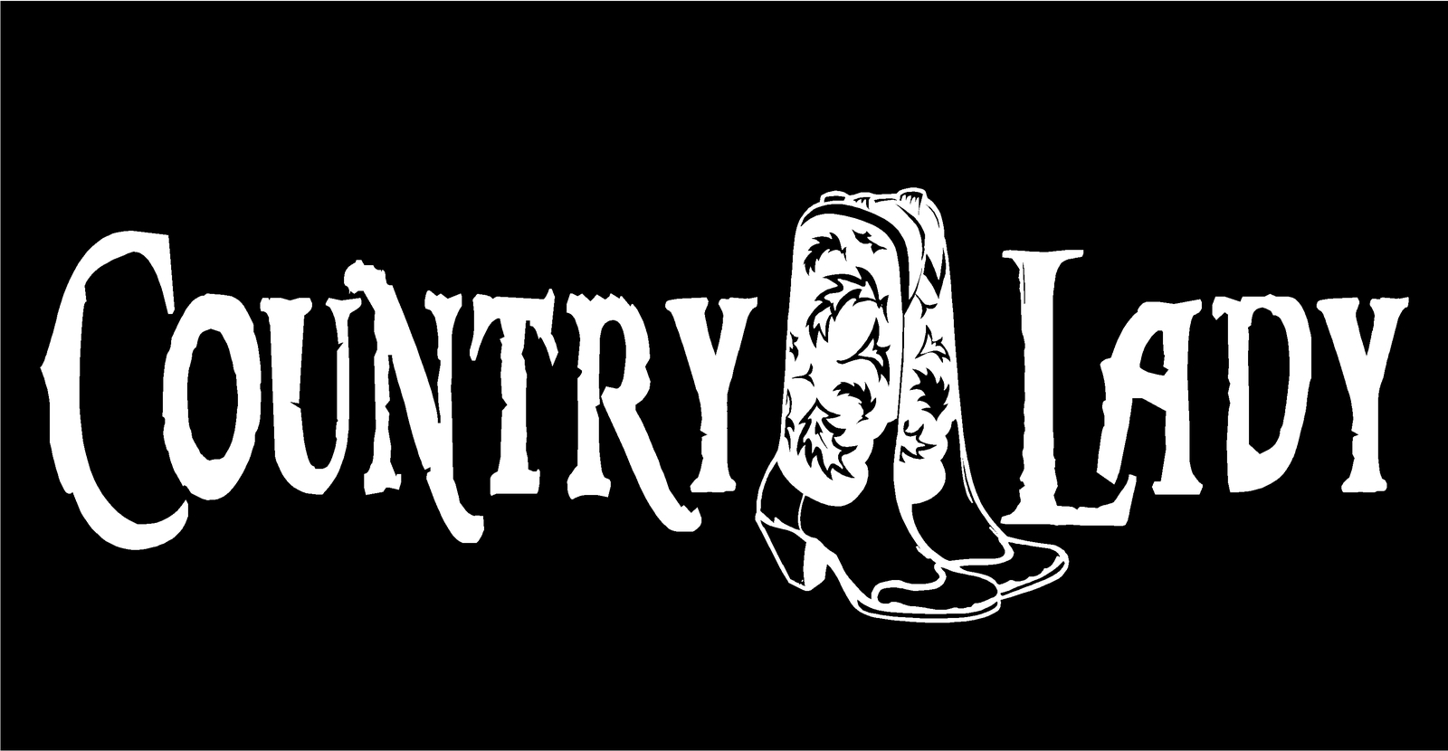 Country Lady Decal Cowgirl Cowboy Boots vinyl car truck window sticker graphic