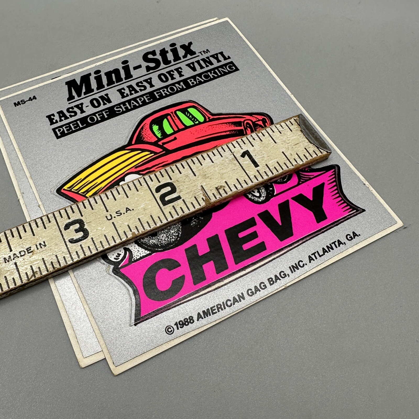 1988 Vintage " CHEVY Chevrolet " Black Light Retro Vinyl Sticker Cut-Out Shape