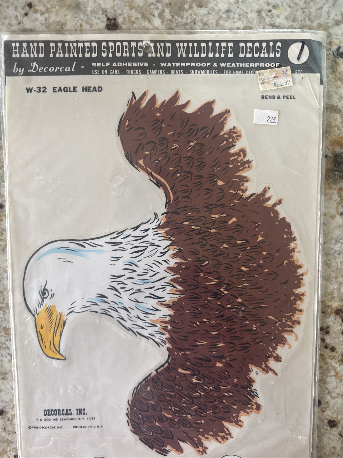 NOS 1986 Hand Painted Eagle Decals Stickers Sports & Wildlife Decorcal USA Made
