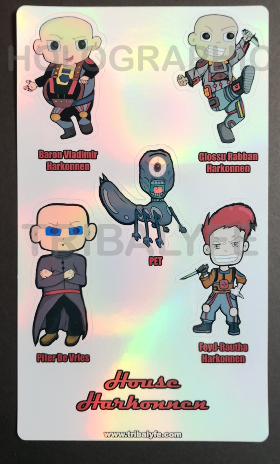 Dune Atreides Fremen Harkonnen Corrino & More Holo Laminated Vinyl Sticker Set
