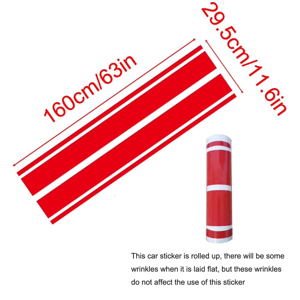 Car Hood Stripe Sticker Universal Auto Racing Stripes Body Side Decal Vinyl S…