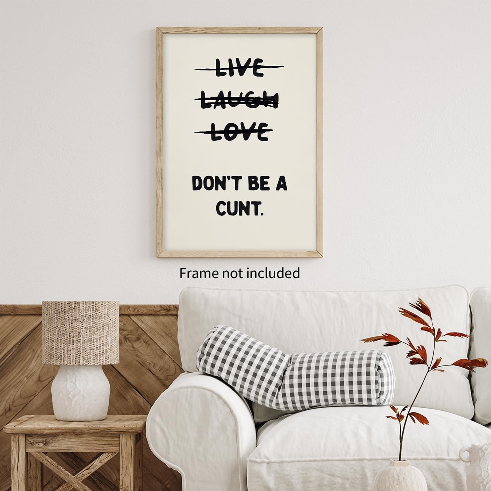 CAXIYSH Funny Quotes Wall Decor Live Love Laugh Wall Art Retro Beige Poster S…