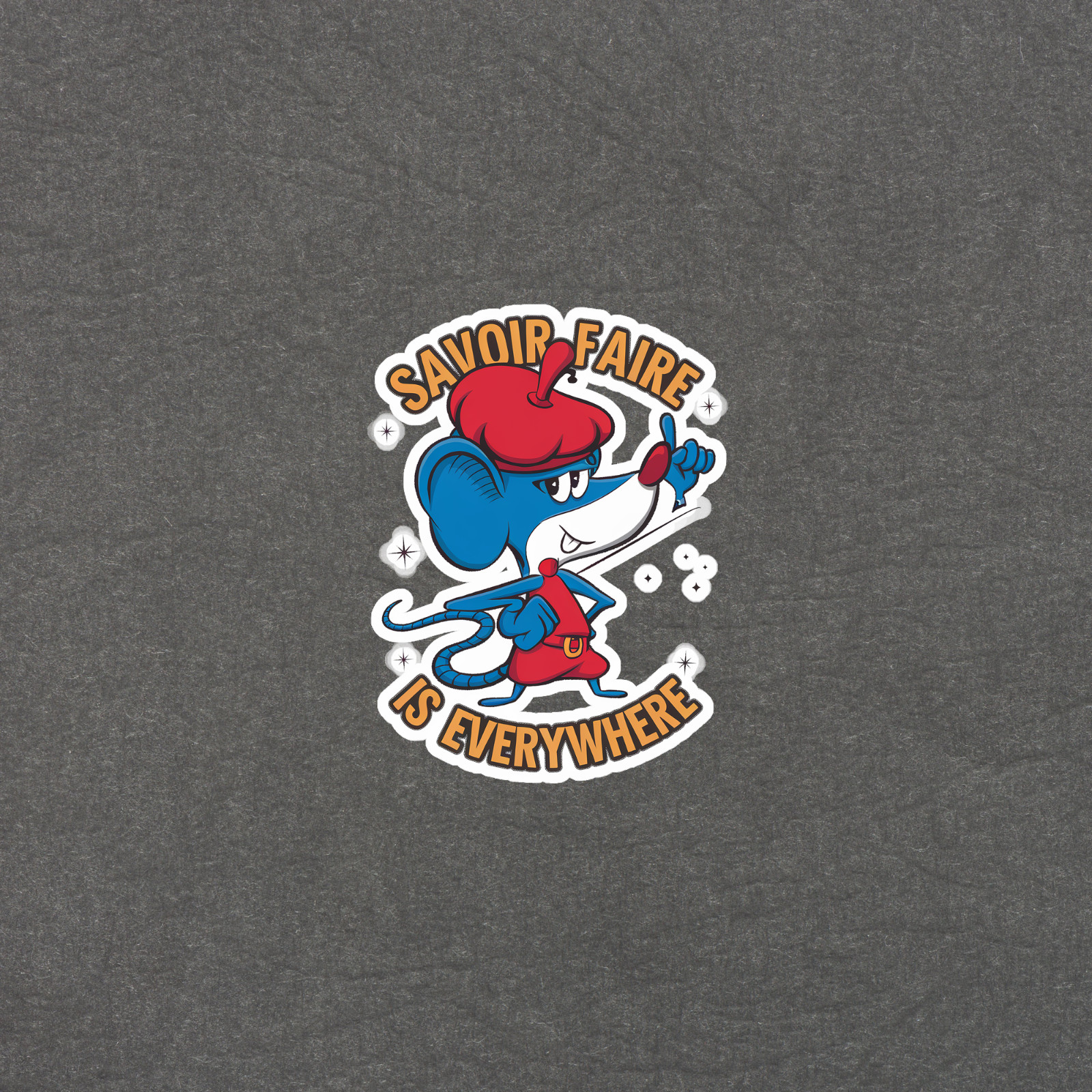Savoir Faire Is Everywhere Retro Cartoon Smurf Character Sticker #3744
