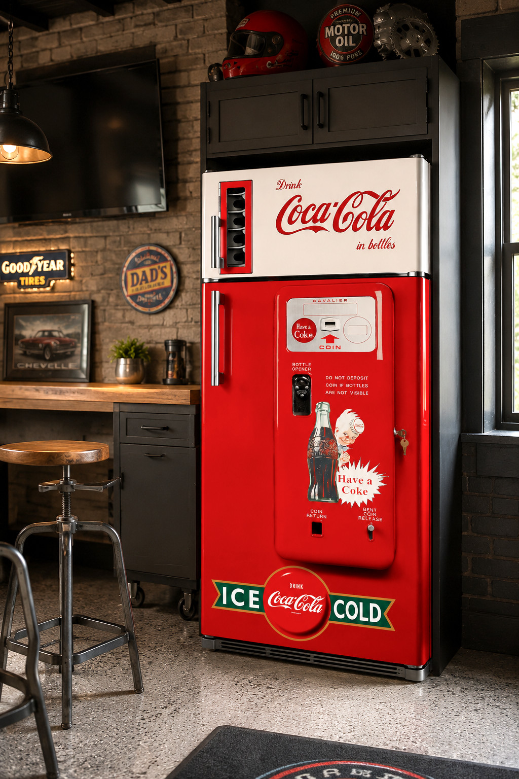 Retro Coca-Cola Vending Machine Refrigerator Wrap Decal for Side-by-Side Fridges