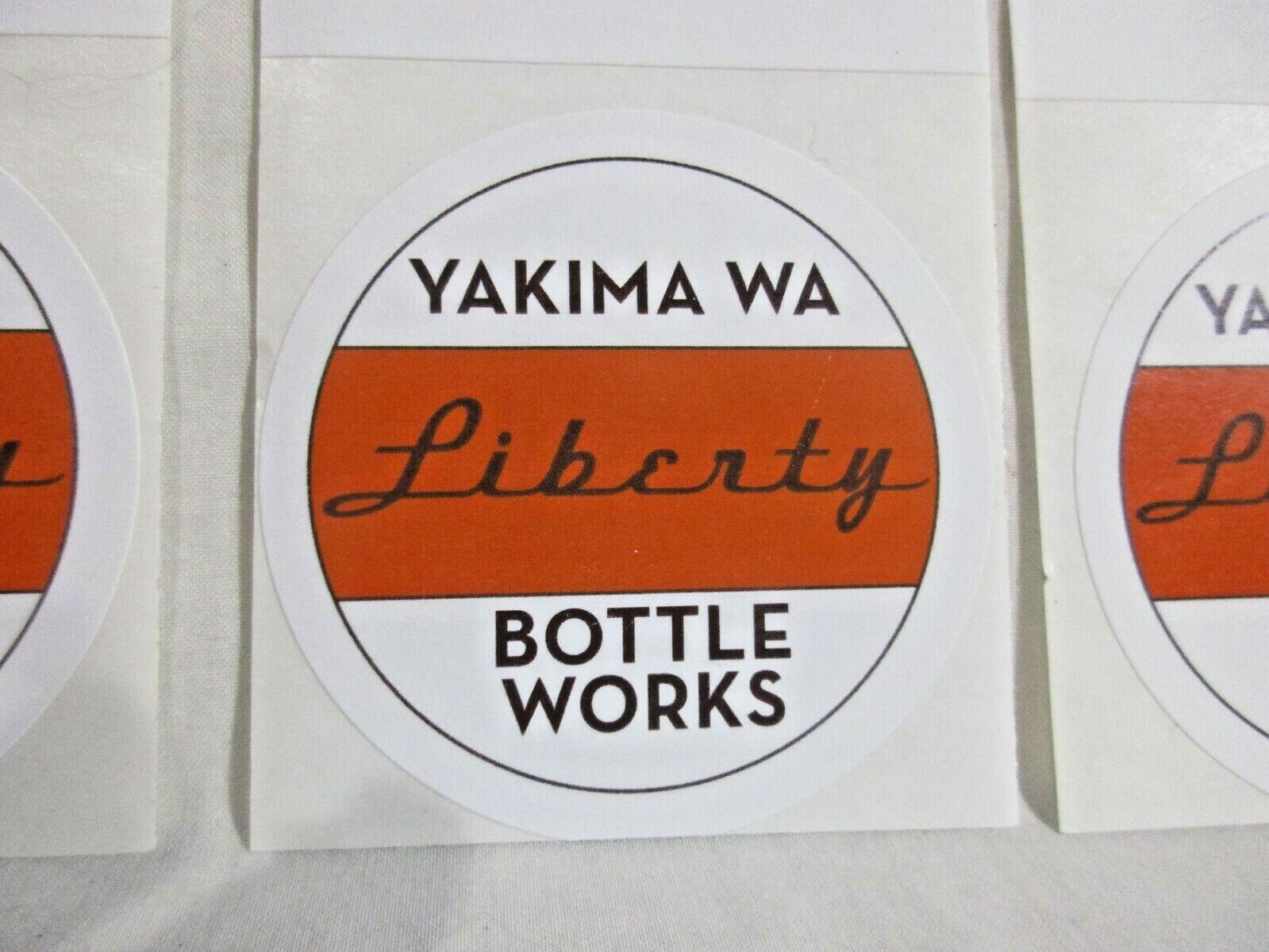 Lot of 4 – Yakima WA Liberty Bottle Works Decals Stickers Labels 2.50"Round