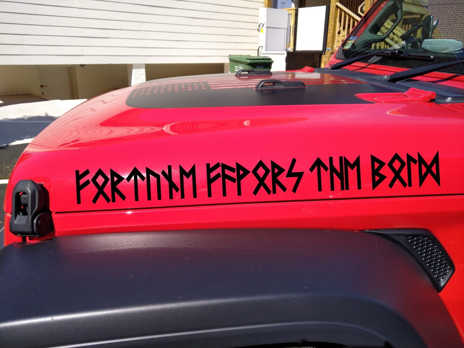 Fortune Favors The Bold Futhark Rune Vinyl Decal Norse Viking Sticker Hood Side