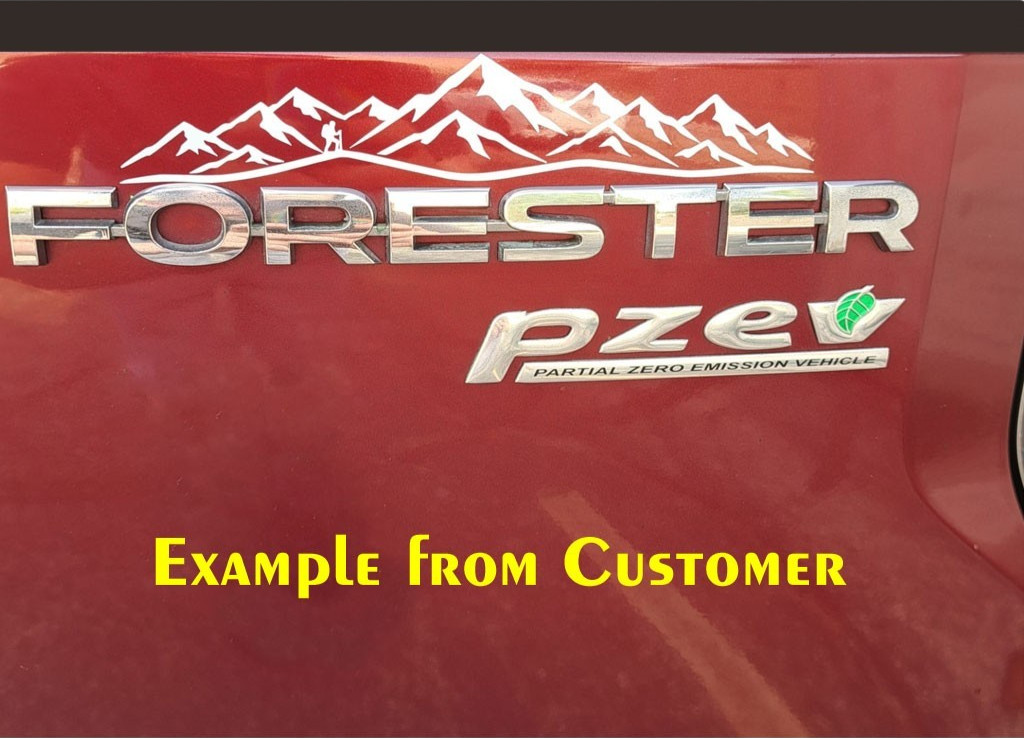 Hiker on Mountain Two Pack 7" White Vinyl Decals Car Truck Windows Laptop Tablet
