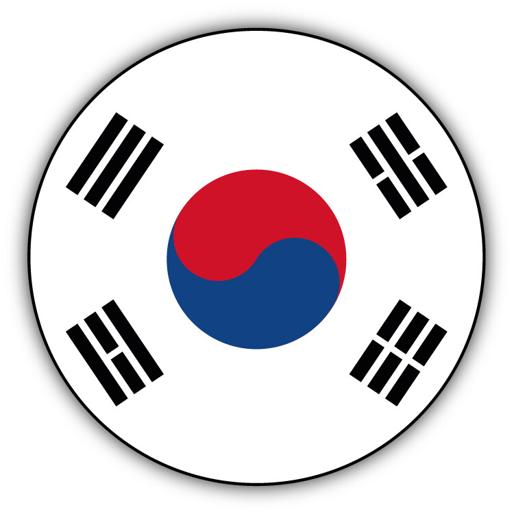South Korea Round Flag Car Bumper Sticker Decal