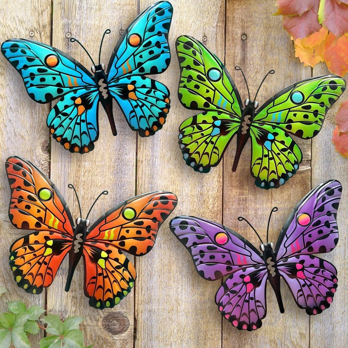 Set of 4 Butterfly Wall Hangings – Indoor Outdoor Decoration