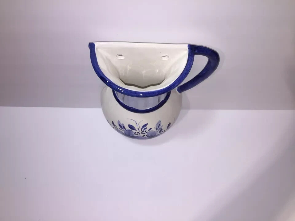 STEBAS Vintage Pottery Large Wall Mount Decor Hourglass Shaped Handle Jug Italy