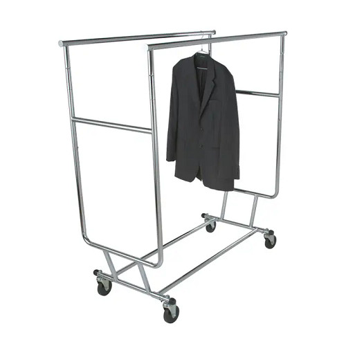 Econoco RCS/3 Collapsible Garment Rack W/ Double Round Tubing Hangrail