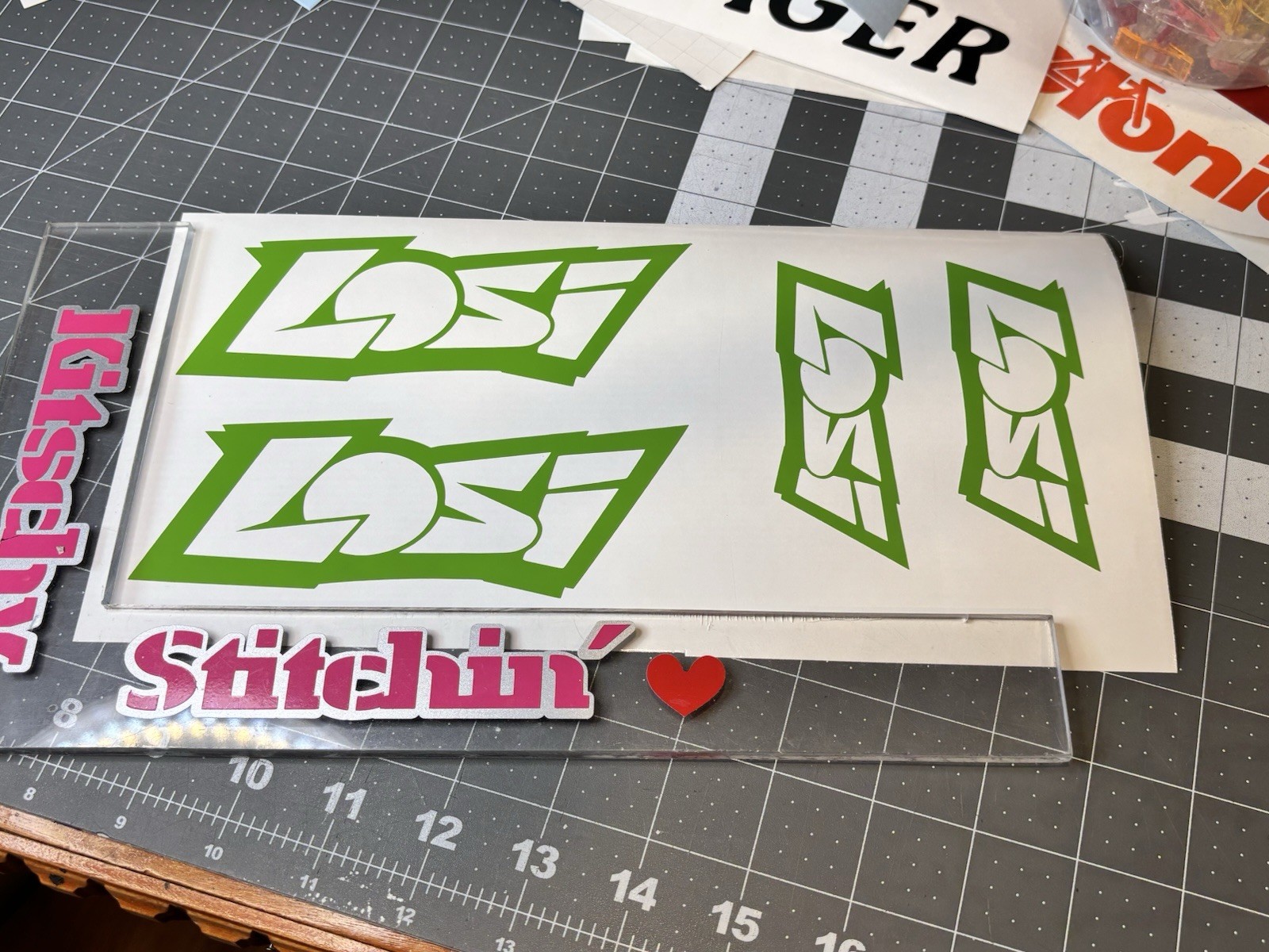 TWO Team Losi Logo Die Cut Vinyl Decals RC Kits Radio Control Hobbies FREE Ship