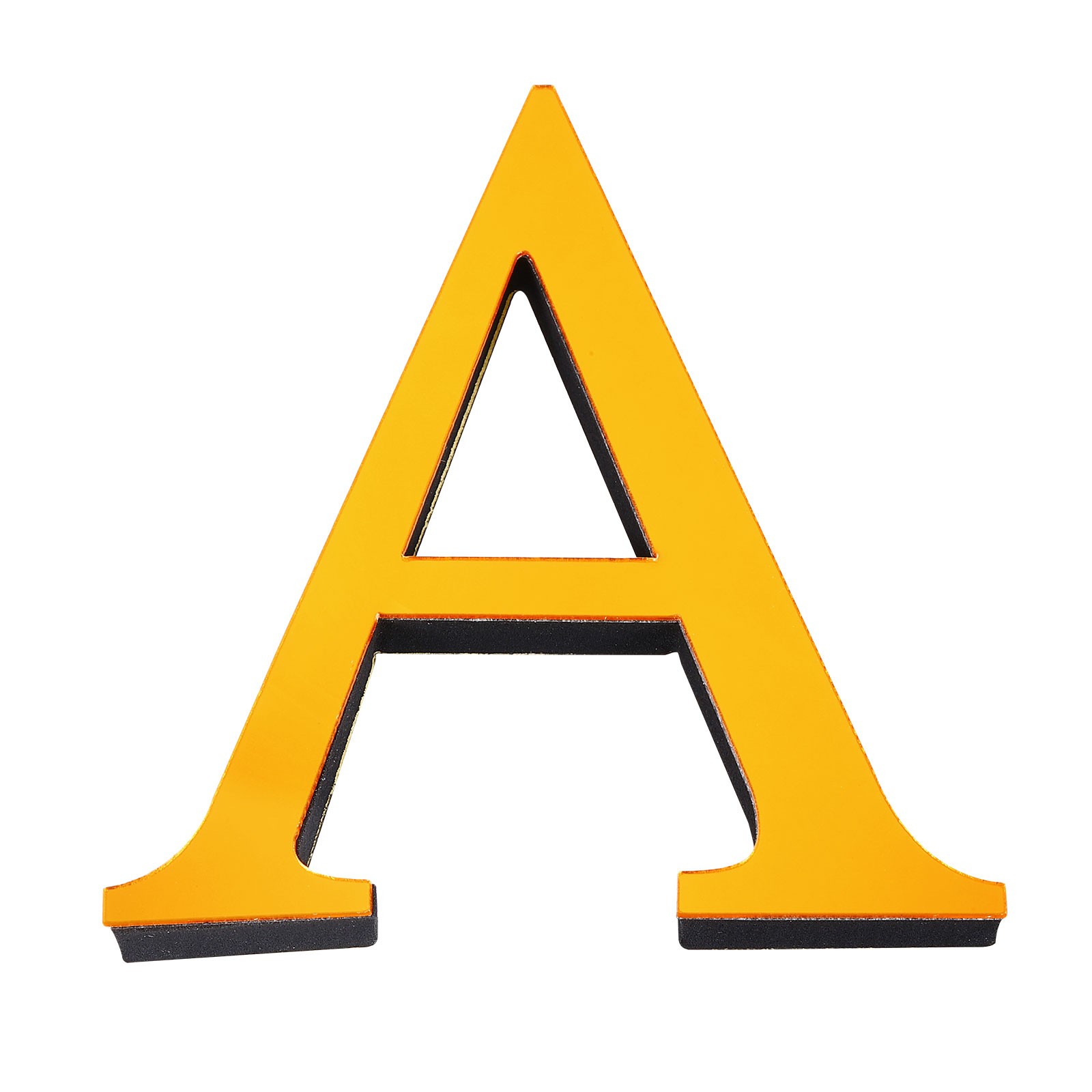 3D Sticker Mirror for Letter A Deep Gold 3.94 Inch