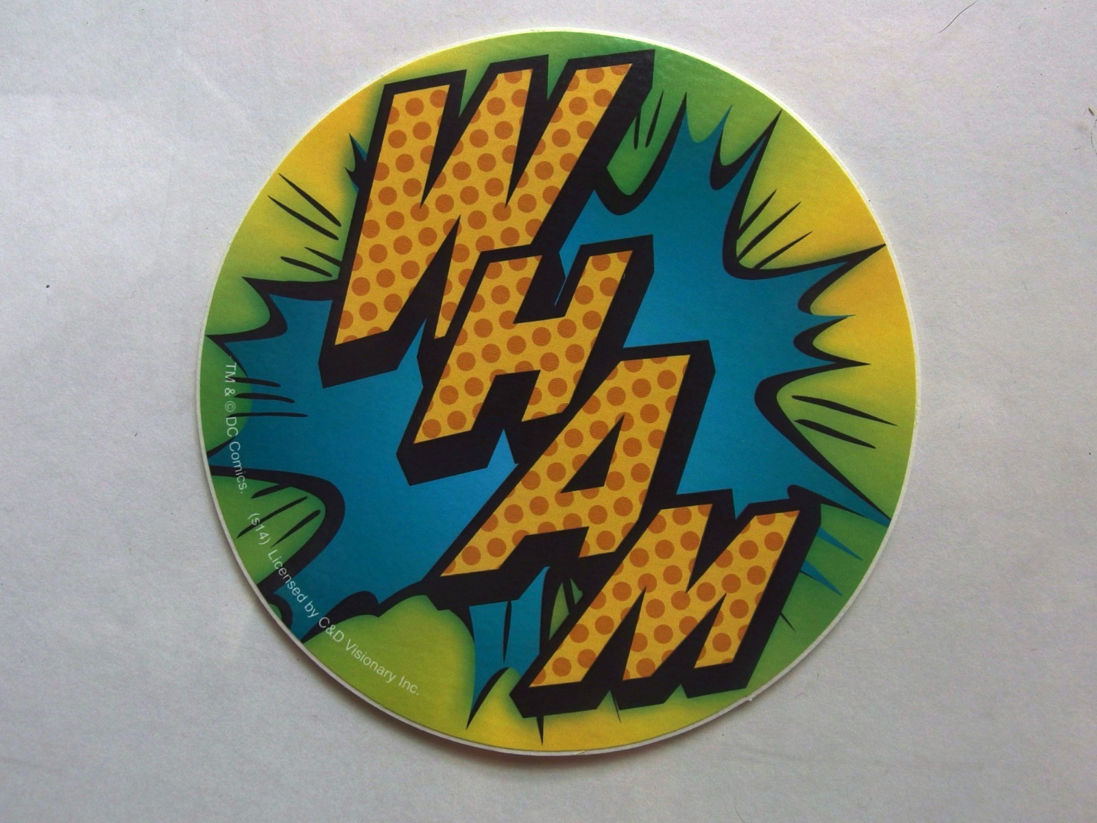 Batman WHAM Sticker 💥 Retro DC Comics C&D Visionary 2014 4" Round Pop Art Decal