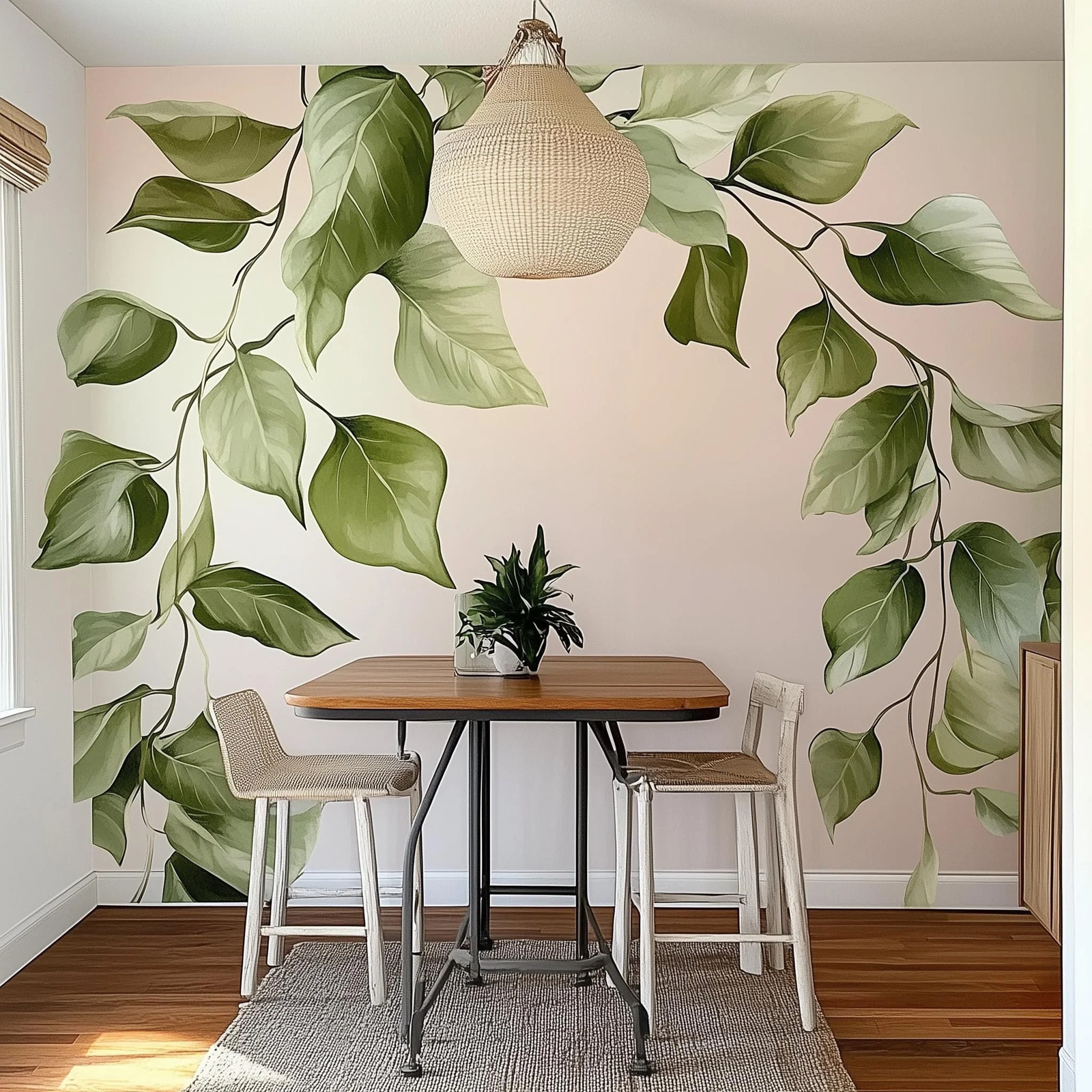 Cascading Leaf Wall Decal Sticker | Large Green Wall Art