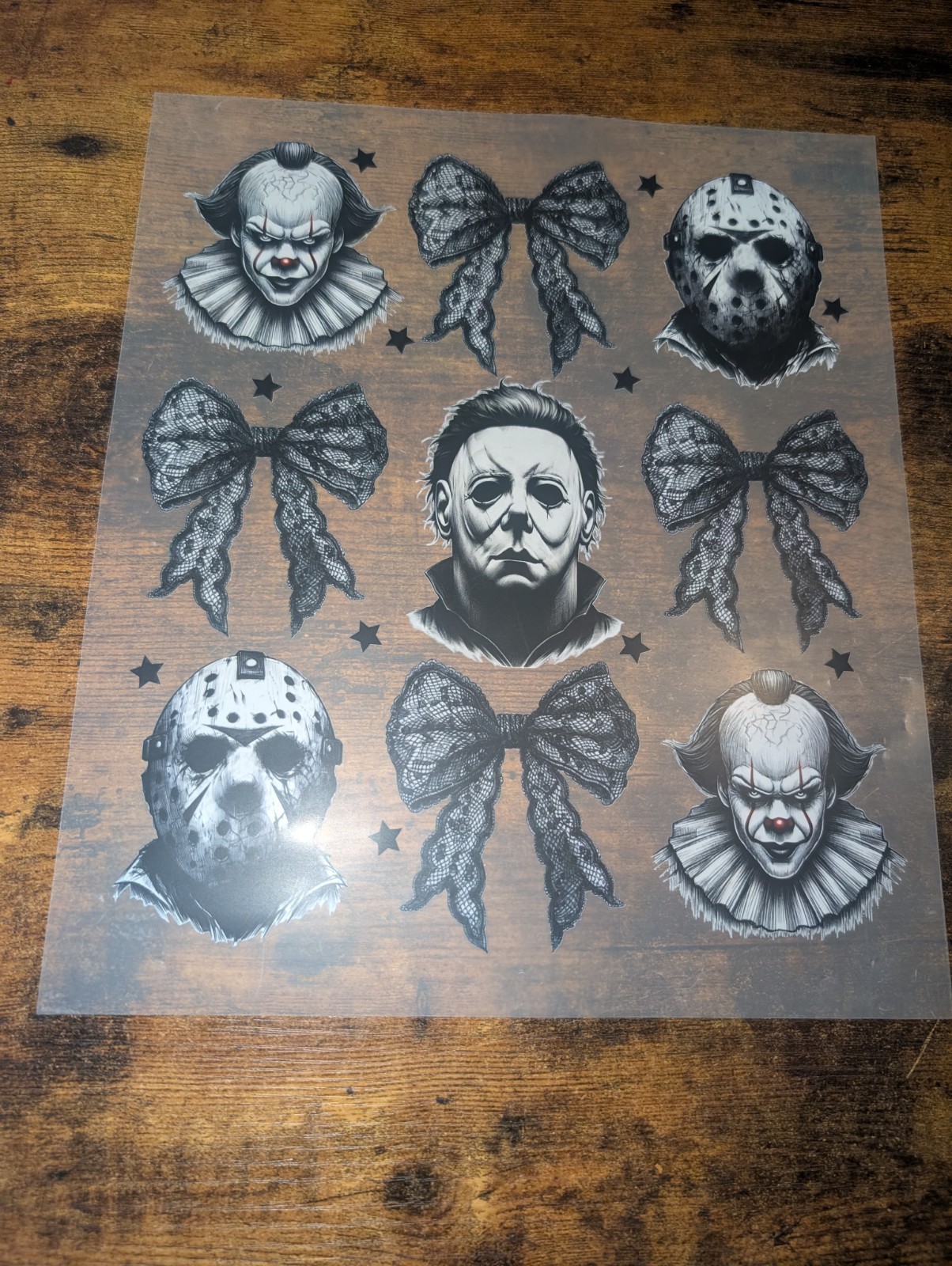 Halloween Horror Self-Adhesive Vinyl Decal Lot Beetlejuice Pennywise Chucky