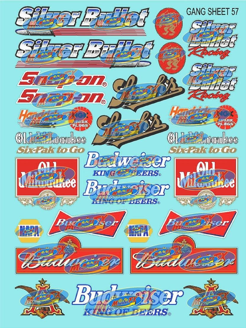 Clear Matte Vinyl Sticker Sheet 57-R/C MODEL Decal fits 1/24-1/16 Scale DIE-CUT