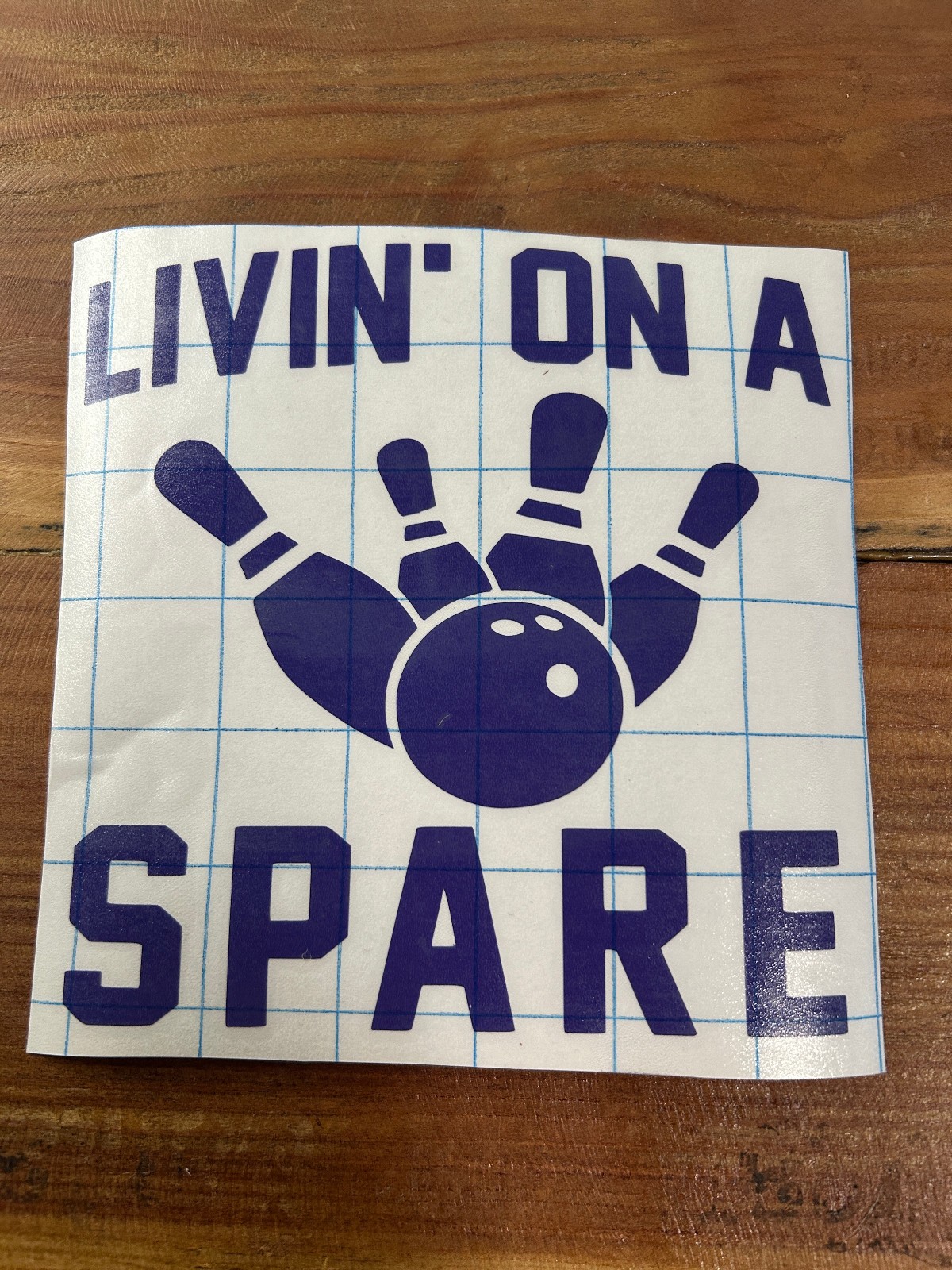Strike Gold with 'Livin On A Spare' Bowling Decal Sticker – 6579