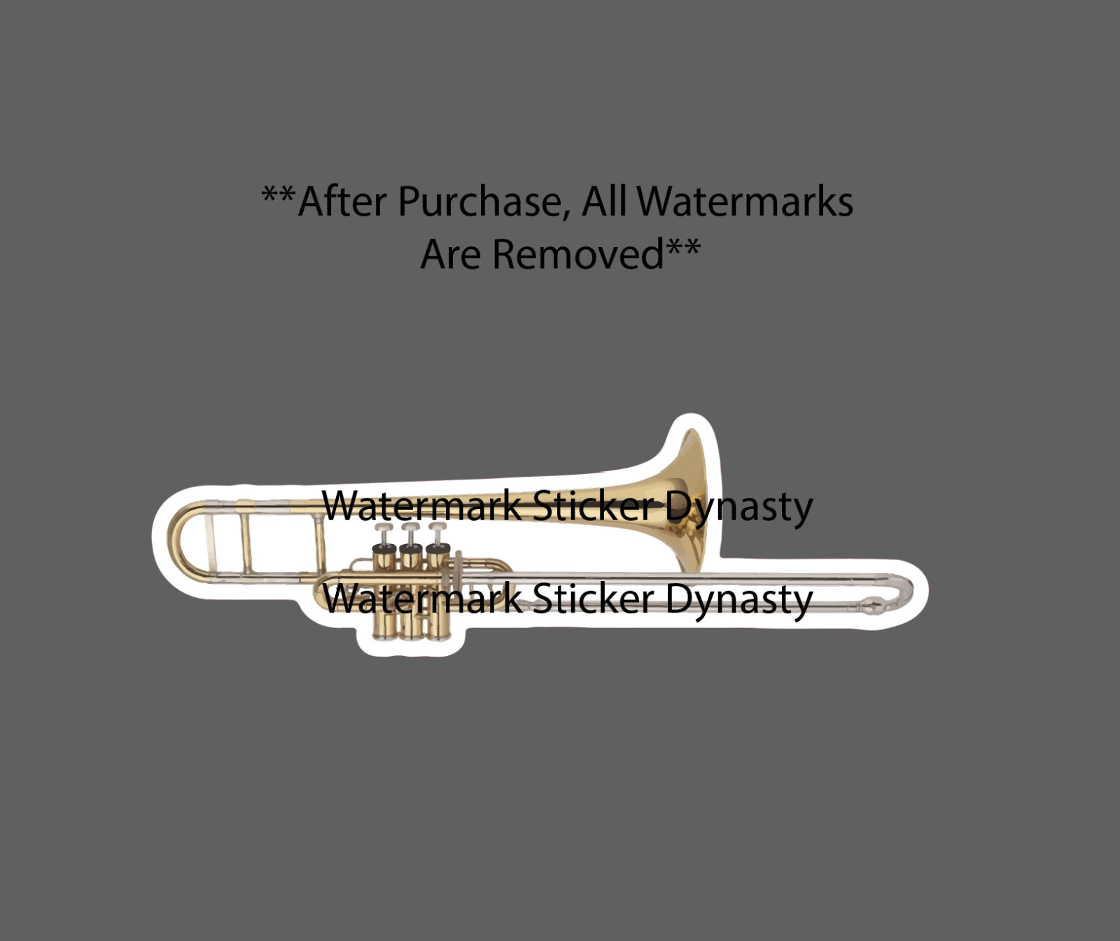 Trombone Sticker Waterproof Decal Music Band Instrument Jazz Gift NEW