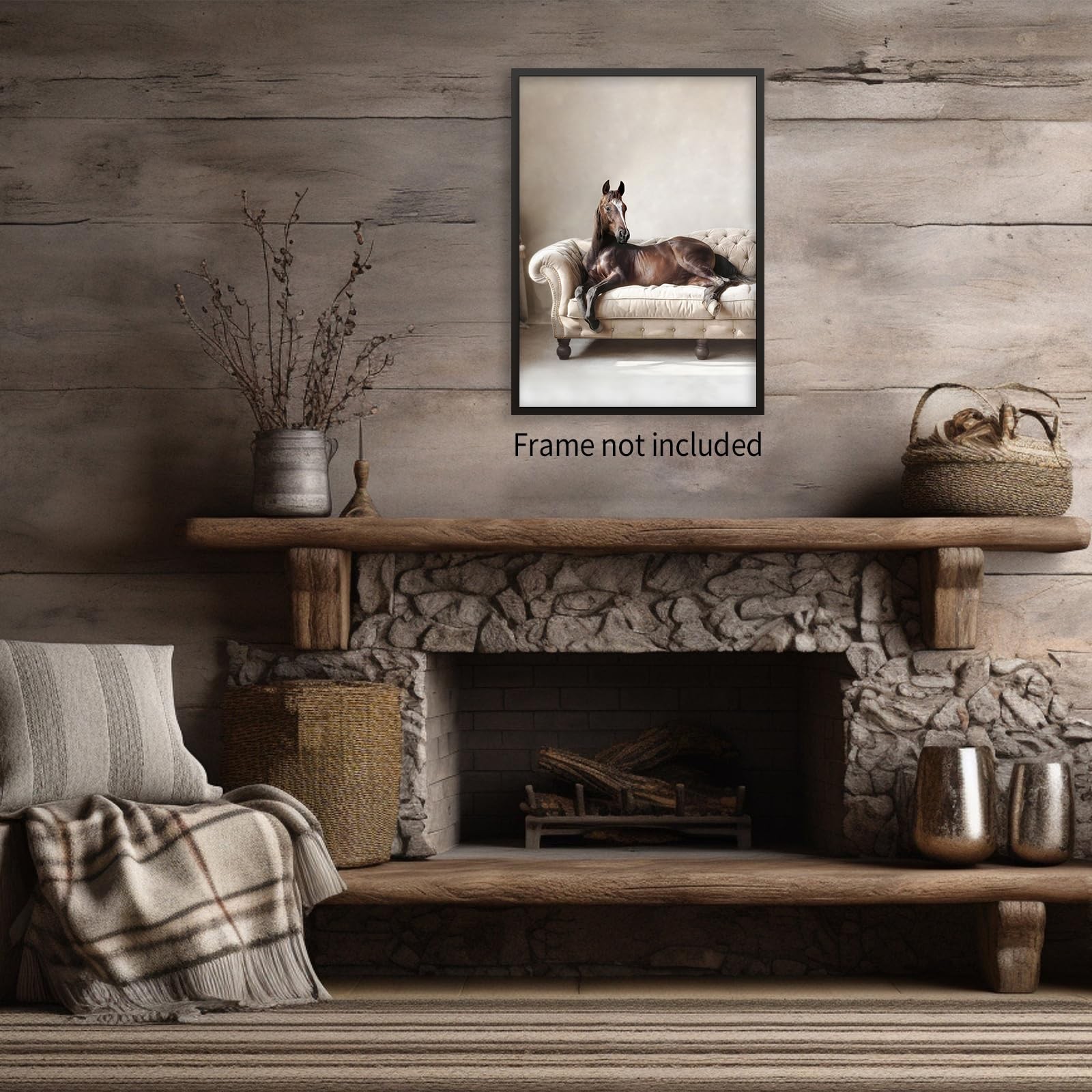 Heltrappe Funny Animal Horse Poster Fashion Western Equine Wall Art Elegant H…