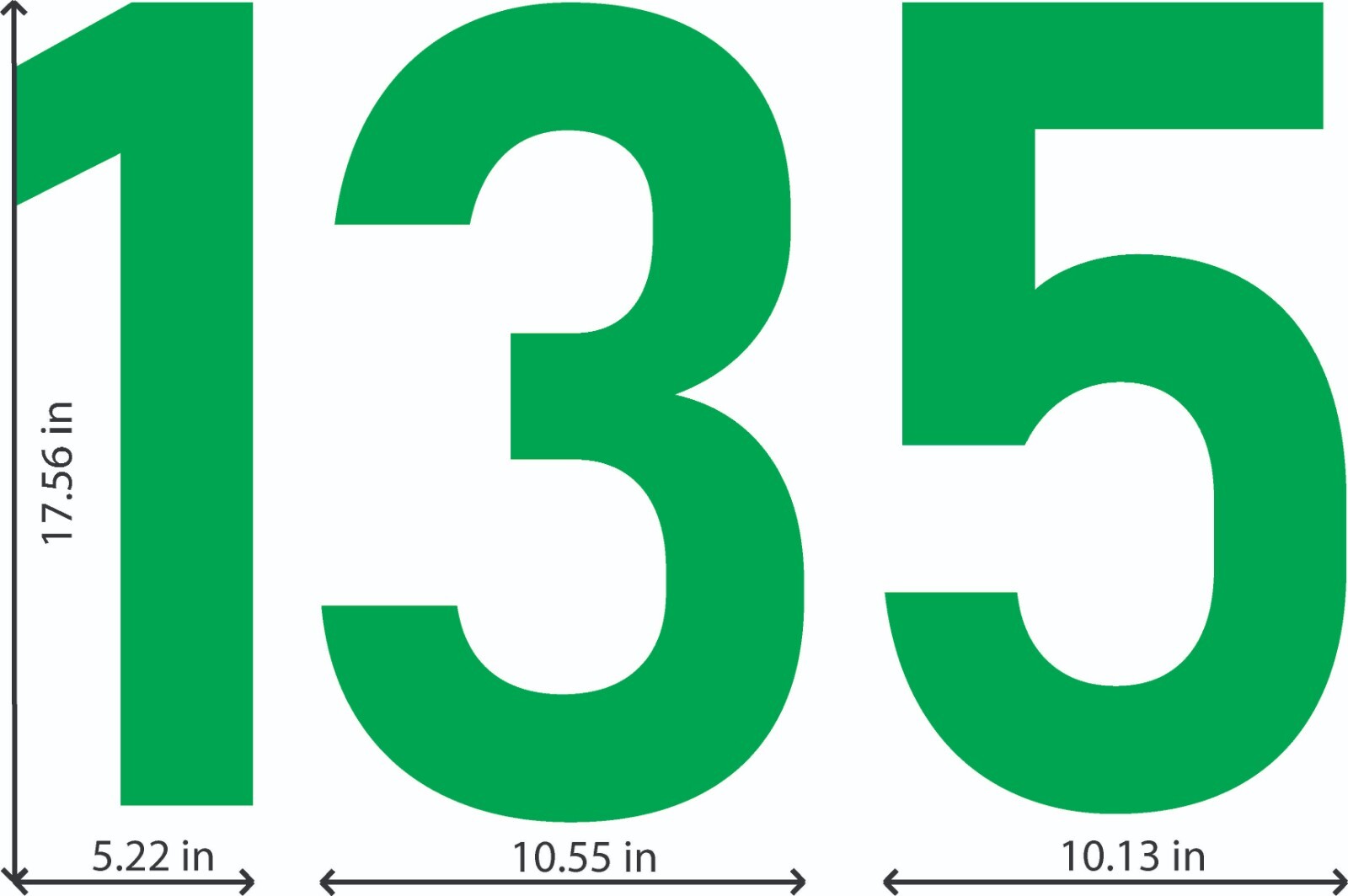 0-10 7"-32" Big Size Vinyl Die Cut Decal Numbers (Black), 6Yrs Outdoor Film